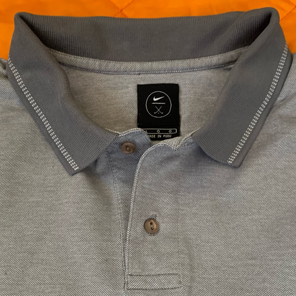 Nike 100% Cotton 2 Button Grey On Grey Polo